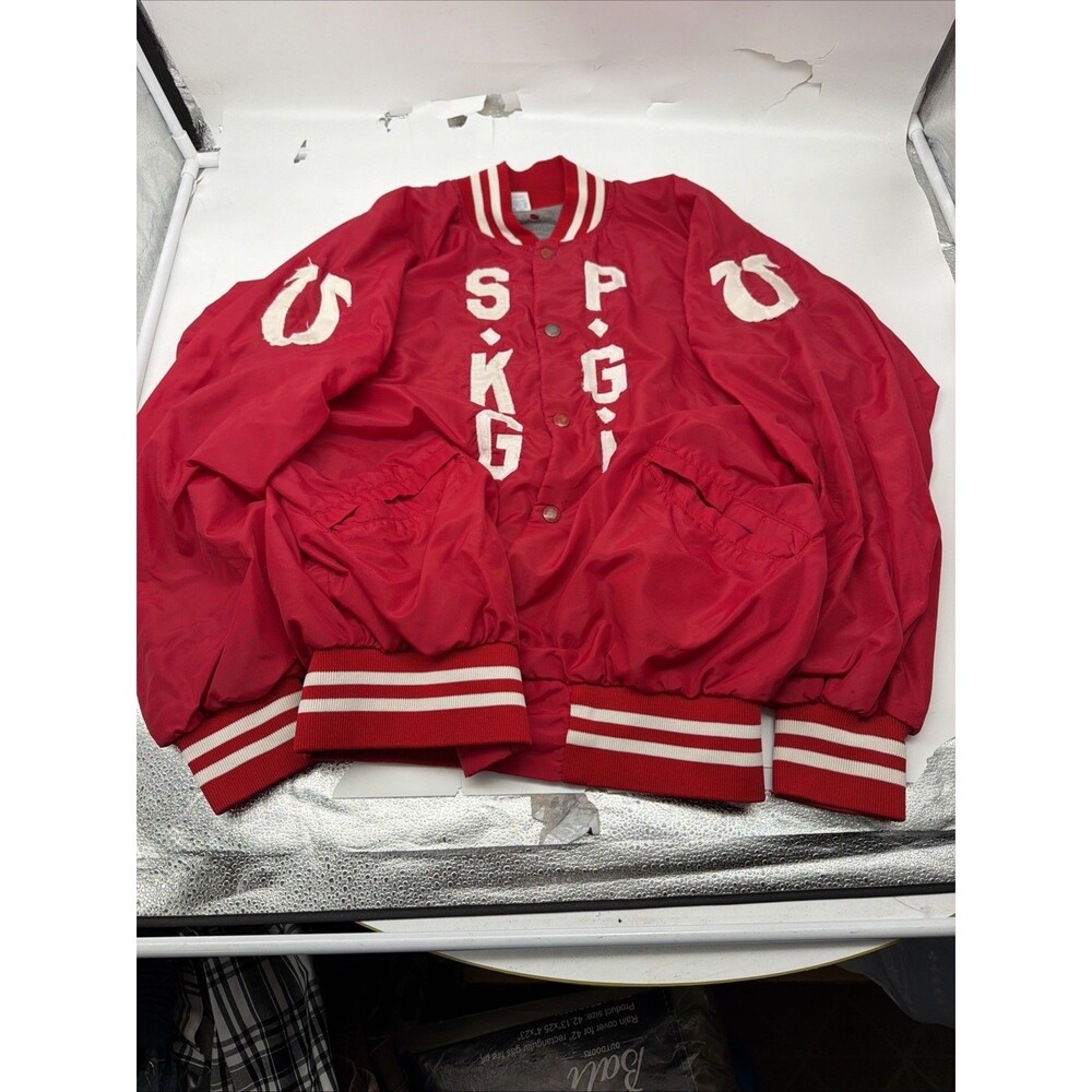 Vintage Sorority Frat Jacket Red Women’s Large Sweetheart Kappa Omega Russell
